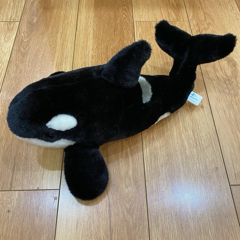 Seaworld Shamu Plush Orca Killer Whale Stuffed Animal Toy Black White